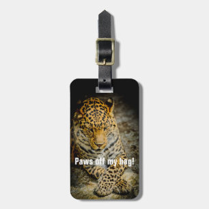 Paws off my bag! Resting Leopard Luggage Tag