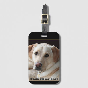 Paws Off My Bag Yellow Lab Retriever Luggage Tag