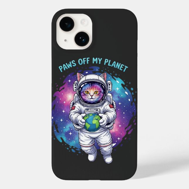 Paws Off My Planet – Astronaut Cat Space Design Case-Mate iPhone Case (Back)