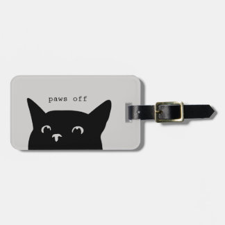 Paws Off Peeking Cat Funny Luggage Tag