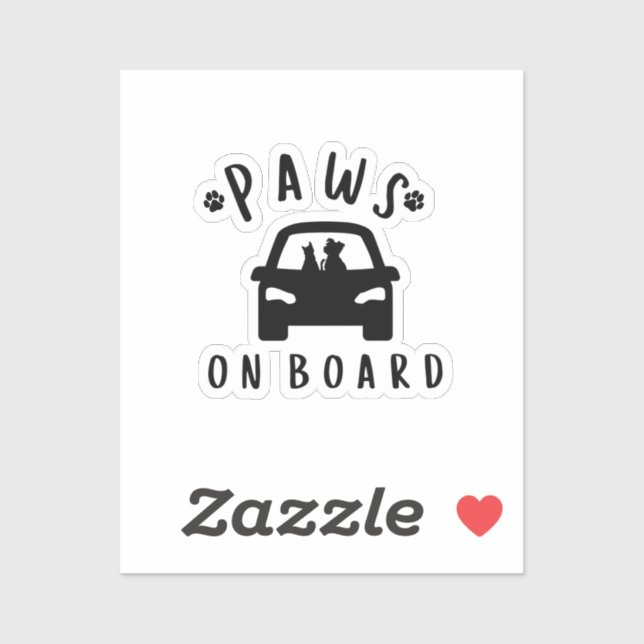 Paws on Board Cute Pet Lover Car  (Sheet)