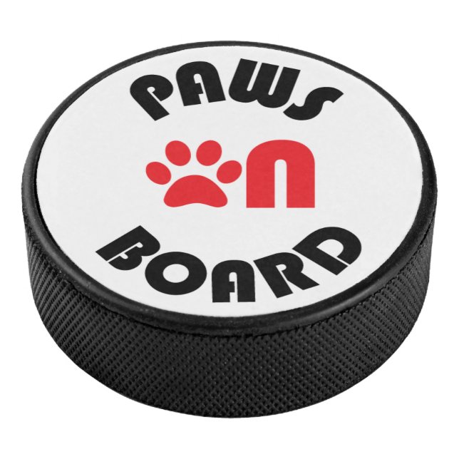 Paws On Board  Hockey Puck (3/4)