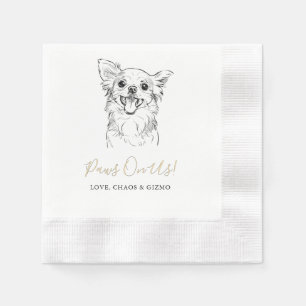 Paws On Us Pets Custom Hand Drawing Wedding Napki Napkin