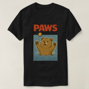 Paws Parody Black bear Chasing Cute Scared Mouse  T-Shirt