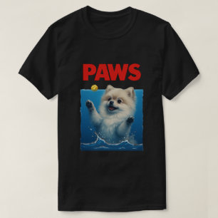 Paws Parody Black dog Chasing a Cute Scared Mouse  T-Shirt