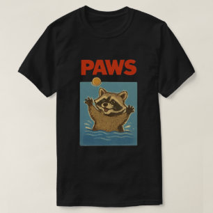 Paws Parody Black raco Chasing Cute Scared Mouse  T-Shirt