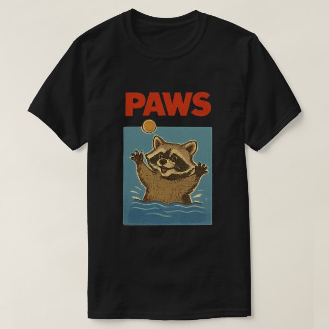 Paws Parody Black raco Chasing Cute Scared Mouse  T-Shirt (Design Front)