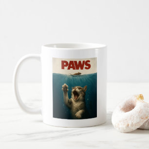 Paws Parody Cat Chasing a Cute Scared Mouse Coffee Mug