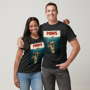 Paws Parody Cat Chasing a Cute Scared Mouse T-Shirt
