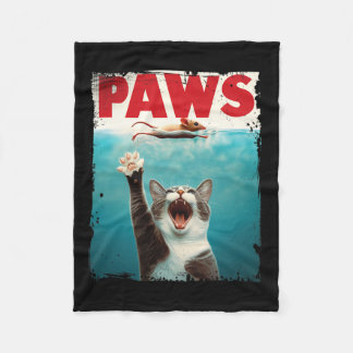 Paws Parody Cat Mouse Humourous Cat Chasing Mouse Fleece Blanket