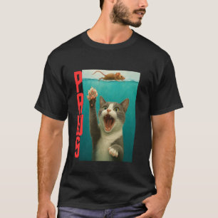 PAWS Parody Cat Mouse Humourous Cat Chasing Mouse T-Shirt