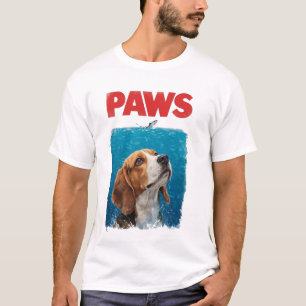 PAWS Parody Shark Movie Dog Funny Ocean Dog T-Shirt