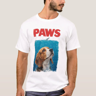 PAWS Parody Shark Movie Dog | Funny Ocean Dog T-Shirt