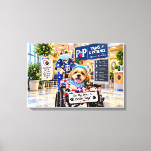 Paws & Patience Medical Centre Cute Animal Hospi Canvas Print