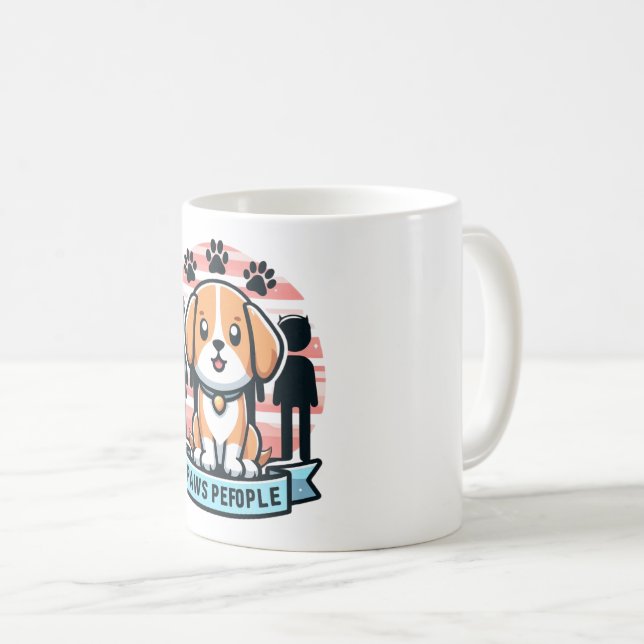 Paws Pefople Mug Cute & Funny Dog Lover Coffee Cup (Front Right)