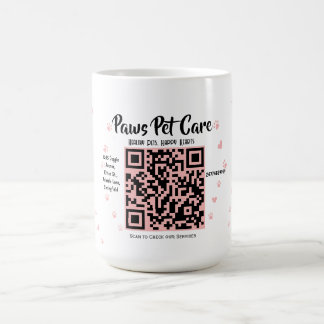 Paws Pet Care Pet Shop Logo Name  Barcode  Coffee Mug