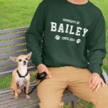 Paws Pet Owner Property Of Pet Name T-Shirt<br><div class="desc">Dog dad sweater with Property of your dog's name since the year you got your dog. Cat dad sweater with Property of your cat's name since the year you got your cat. Show off your love for dogs with this funny dog slogan sweater! This cosy sweater features a funny dog...</div>