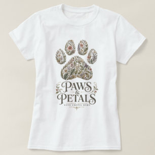 Paws & Petals Vintage Botanical Pet Lover T-Shirt