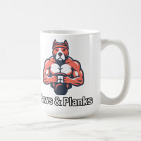 Paws & Planks Muscular Dog Fitness Poster