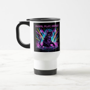 Paws Play Repeat DJ Cat Mug   Music Lover Funny Gi