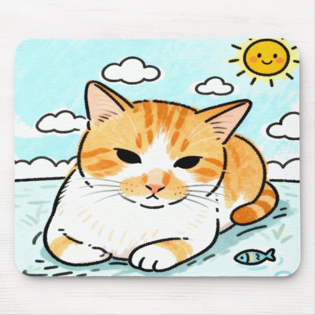Paws & Pond in Morning Mouse Mat (Front)