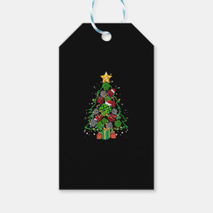 Paws Print Buffalo Plaid Red Christmas Tree Dog or Gift Tags