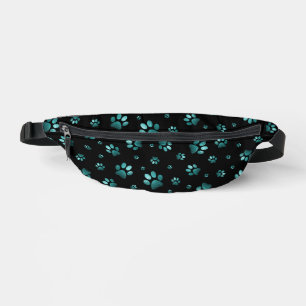 Paws print sparkle cyan glitter, Bum Bags