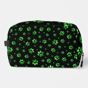Paws print sparkle green glitter, Dopp Kit