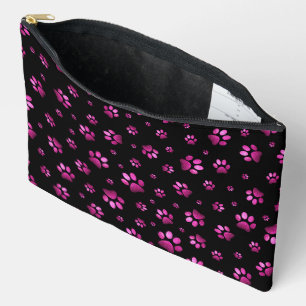 Paws print sparkle pink glitter, Accessory Pouch
