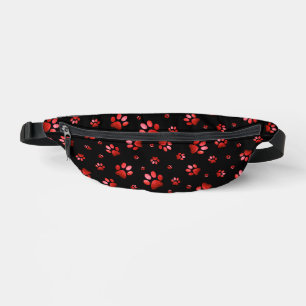  Paws print sparkle red glitter, Bum Bags