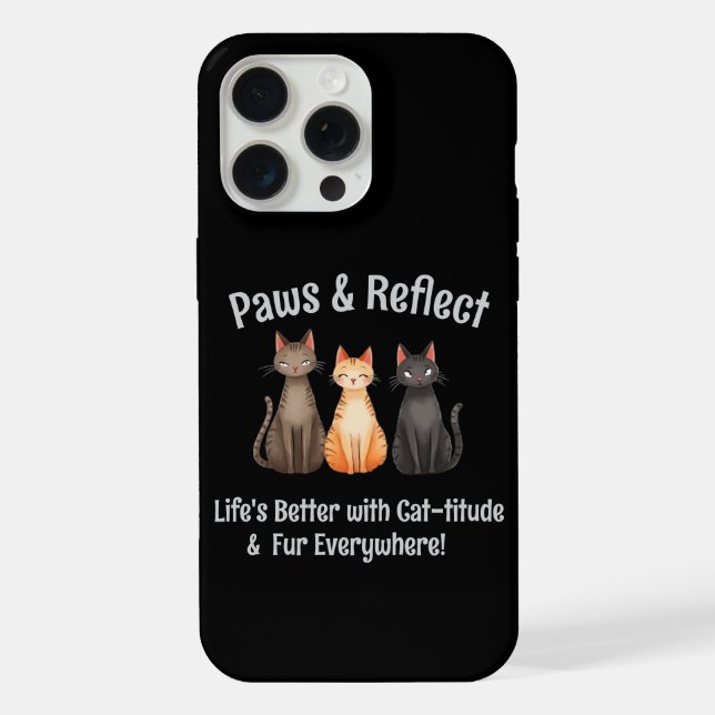 Paws & Reflect Adorable Cats iPhone Case (Back)