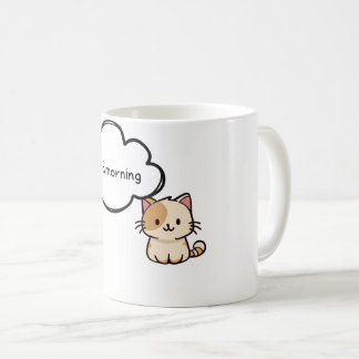 Paws & Relax: Adorable Black and White Cat Coffee Mug