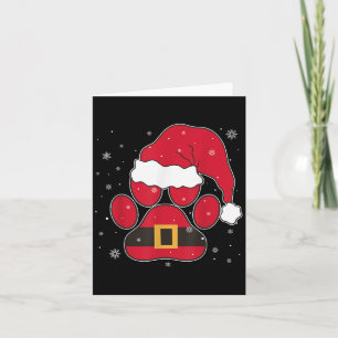 Paws Santa Hat Dog Cat Paw Christmas Pet Lover For Card