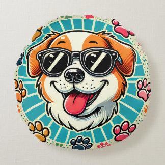 Paws & Shades Round Pillow