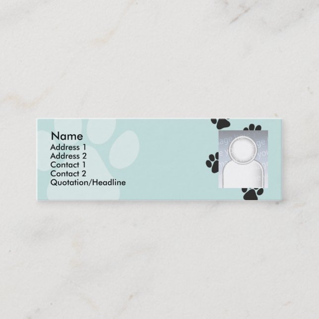 Paws - Skinny Mini Business Card (Front)