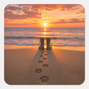 Paws to Boots Square Sticker