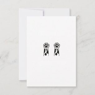 Paws up, paws themed thank you card