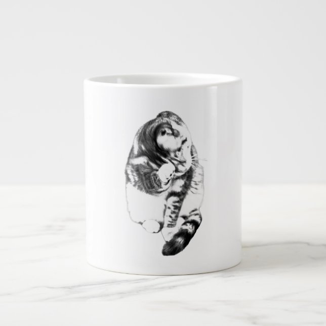 Paws Washed, Heart Warm Large Coffee Mug (Front)
