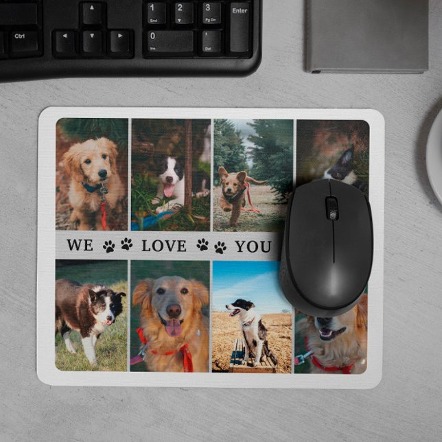 Paws We Love You Dad Photo Collage Mouse Mat (Creator Uploaded)