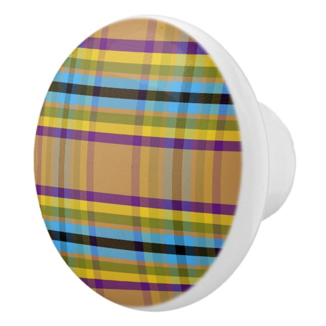Pawsable Plaid WDCM Ceramic Knob (Right)