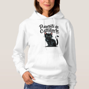 Pawsitive Cattitude Black Cat Hoodie – Cute Cat 