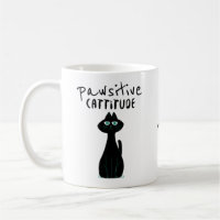 Pawsitive Cattitude Cat Humour Quote Name