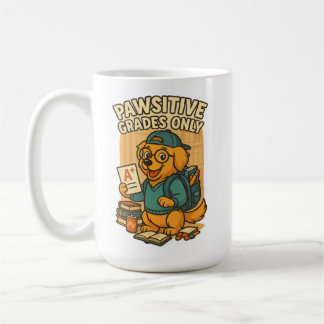 Pawsitive Grades Only – Back to School Dog T-Shirt Coffee Mug