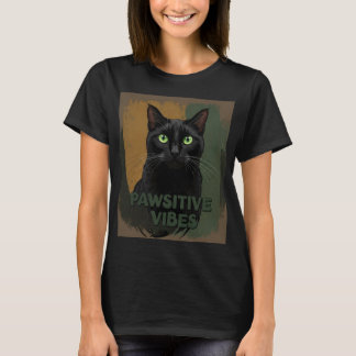 Pawsitive vibes black cat T-Shirt