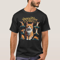 Pawsitive Vibes Cat Yoga T-Shirt: Cat Lovers Tee