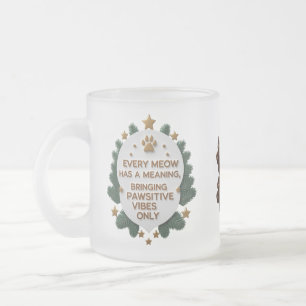 Pawsitive Vibes Only – 10 oz Frosted Cat Quote Mug