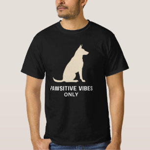 Pawsitive Vibes Only - Dog Silhouette Art Pet Lo T-Shirt