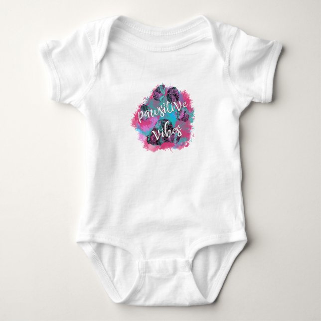 Pawsitive Vibes Splatter  Baby Bodysuit (Front)
