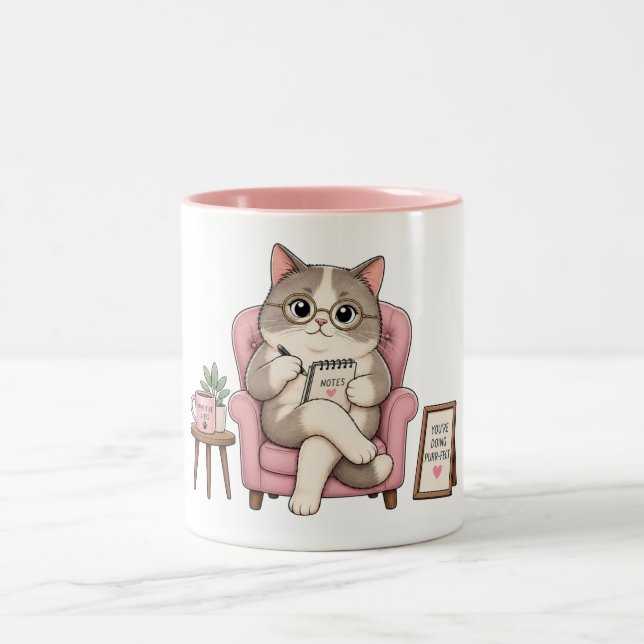 Pawsitive Vibes Two-Tone Coffee Mug (Center)