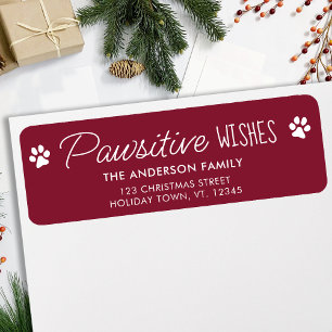 Pawsitive Wishes Christmas Pet Dog Return Address